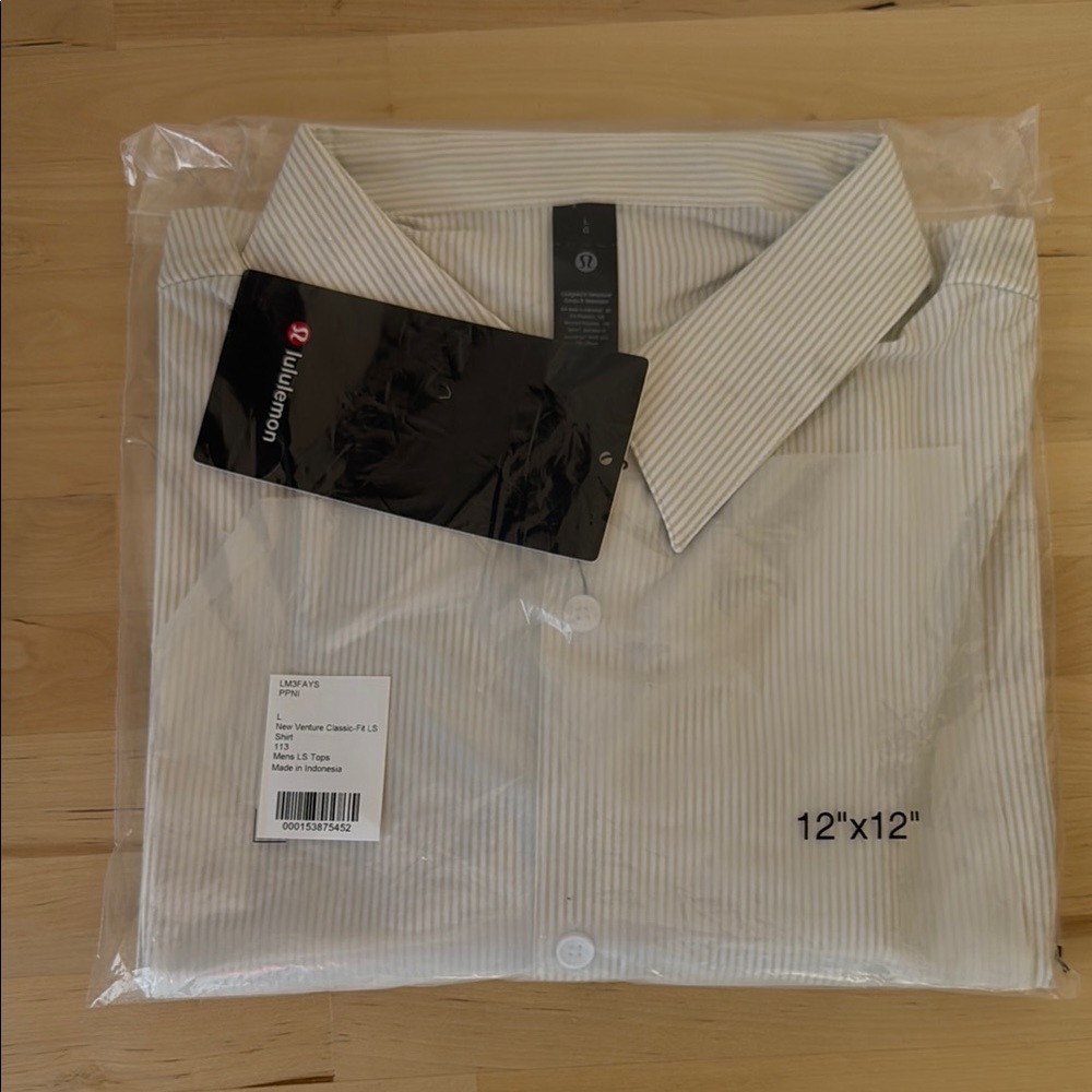 lululemon athletica Men's White Striped Shirt